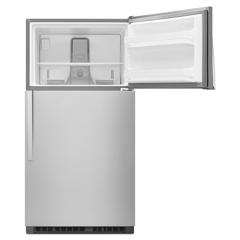 Whirlpool 33-inch Wide Top Freezer Refrigerator - 20 cu. ft. - Monochromatic Stainless Steel (WRT311FZDM)