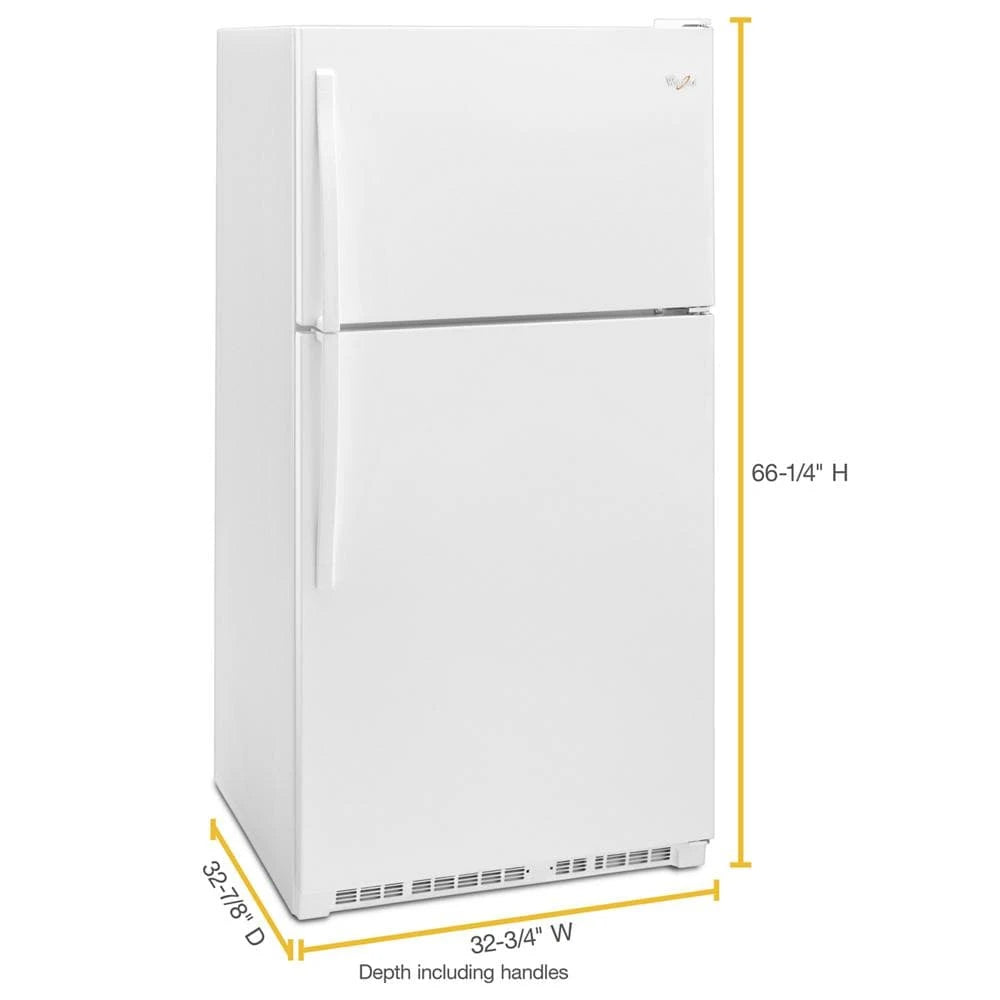 Whirlpool  33-inch Wide Top Freezer Refrigerator - 20 cu. ft. - White (WRT311FZDW)