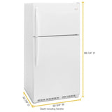 Whirlpool  33-inch Wide Top Freezer Refrigerator - 20 cu. ft. - White (WRT311FZDW)