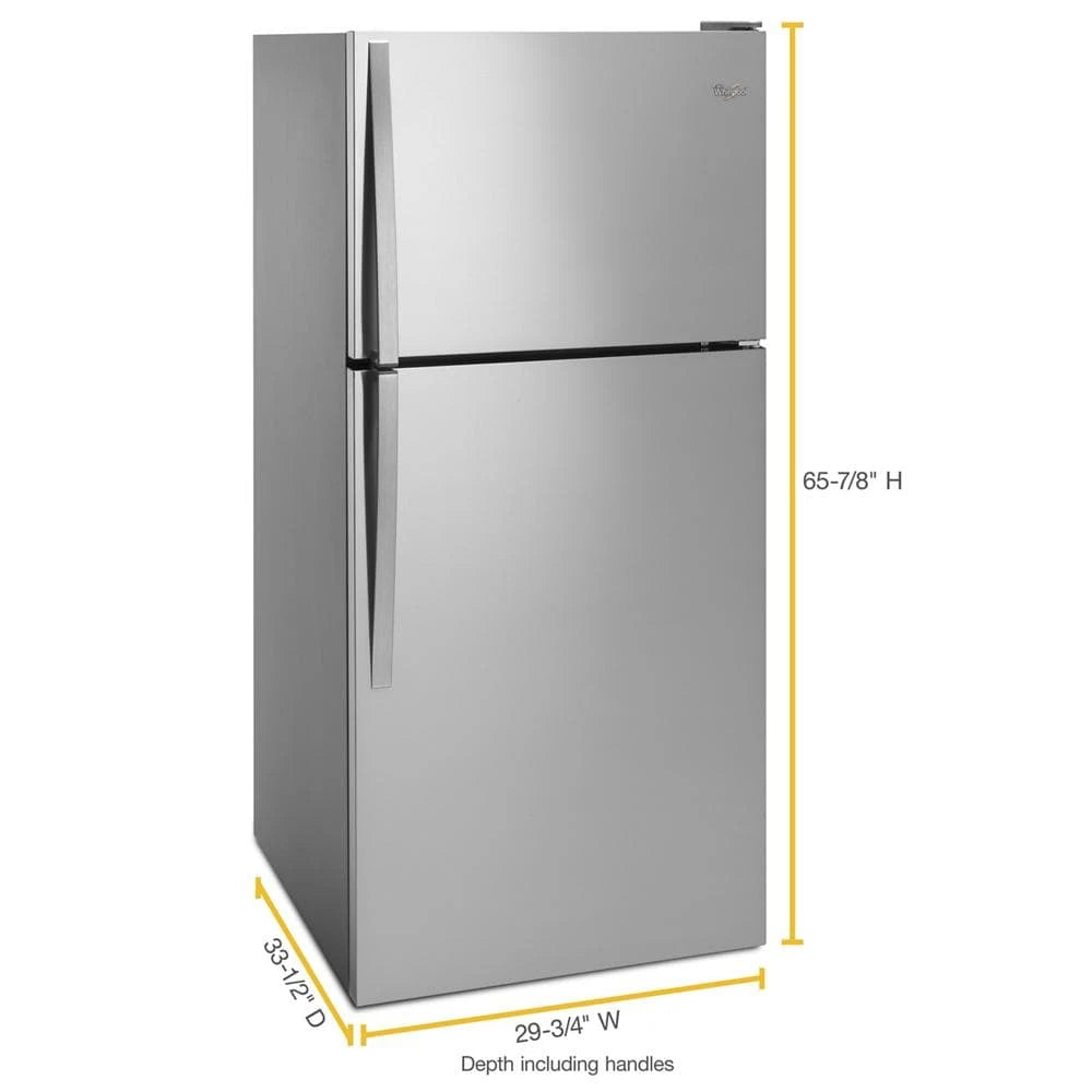 WHIRLPOOL  WHIRLPOOL REFER TOP MT 30"W, 18 CF - Monochromatic Stainless Steel (WRT318FZDM)