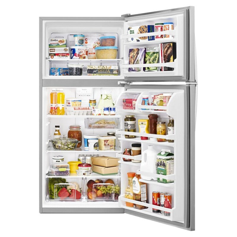 Whirlpool 30-inch Wide Top Freezer Refrigerator - 18 cu. ft. - Monochromatic Stainless Steel (WRT318FZDM)