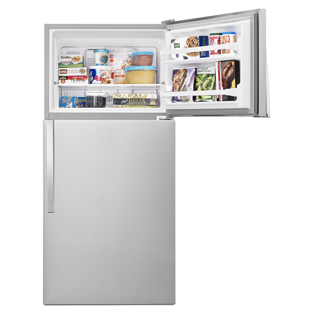WHIRLPOOL 30-inch Wide Top Freezer Refrigerator - 18 cu. ft. - Monochromatic Stainless Steel (WRT318FZDM)