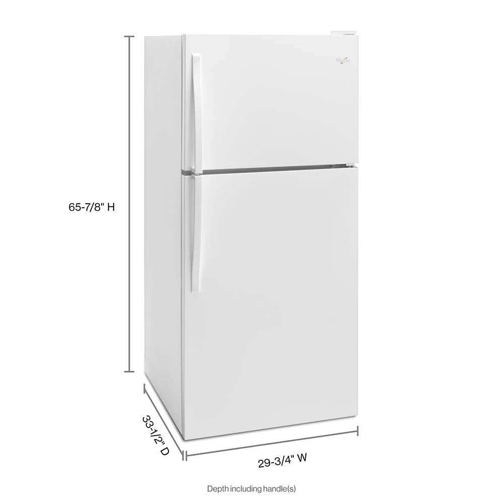WHIRLPOOL  30-inch Wide Top Freezer Refrigerator - 18 cu. ft. - White (WRT318FZDW)