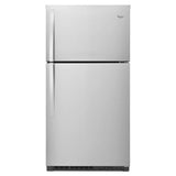 Whirlpool  33-inch Wide Top Freezer Refrigerator - 21 cu. ft. - Monochromatic Stainless Steel (WRT541SZDM)