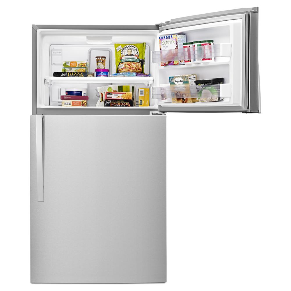 Whirlpool 33-inch Wide Top Freezer Refrigerator - 21 cu. ft. - Monochromatic Stainless Steel (WRT541SZDM)