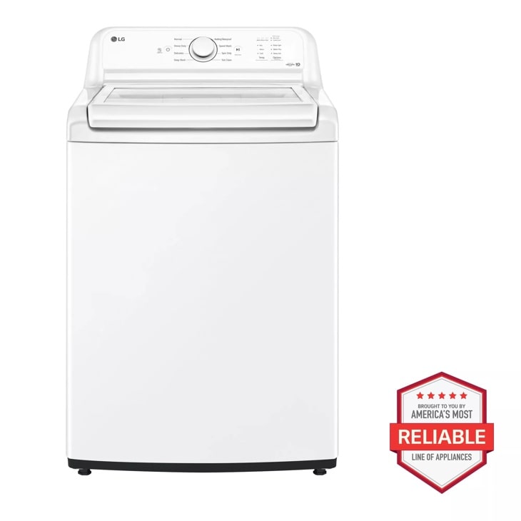 LG 4.3 cu. ft. Ultra Large Capacity Top Load Washer with TurboDrum™ Technology - White (WT6100CW)