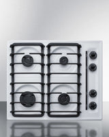 SUMMIT 24" Wide 4-Burner Gas Cooktop - White (WTL033S)