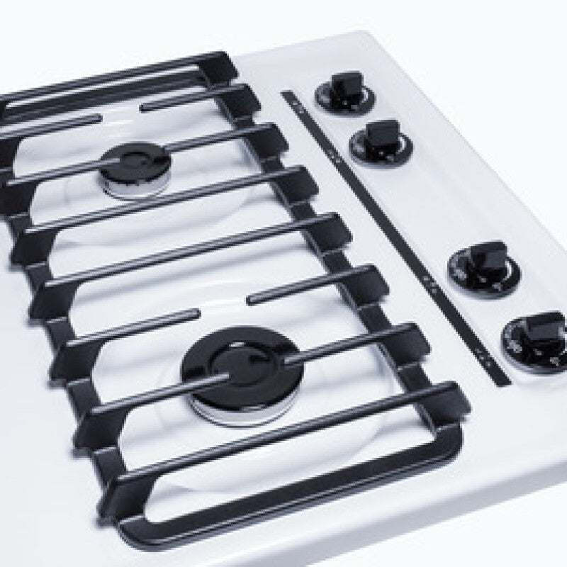 SUMMIT 24" Wide 4-Burner Gas Cooktop - White (WTL033S)