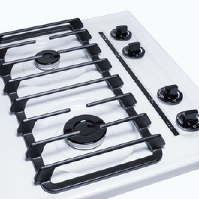 SUMMIT 30" Wide 4-Burner Gas Cooktop - White (WTL053S)