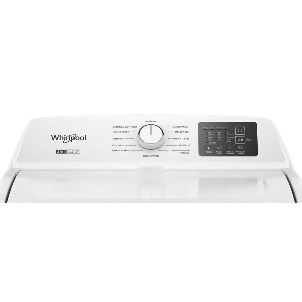 WHIRLPOOL  4.2 - 4.3 Cu. Ft. Whirlpool® Top Load Washer with 2-in-1 Removable Agitator - White (WTW4107SW)