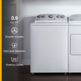 WHIRLPOOL 3.9 cu. ft. Top Load Washer with Soaking Cycles, 12 Cycles - White (WTW4950HW)