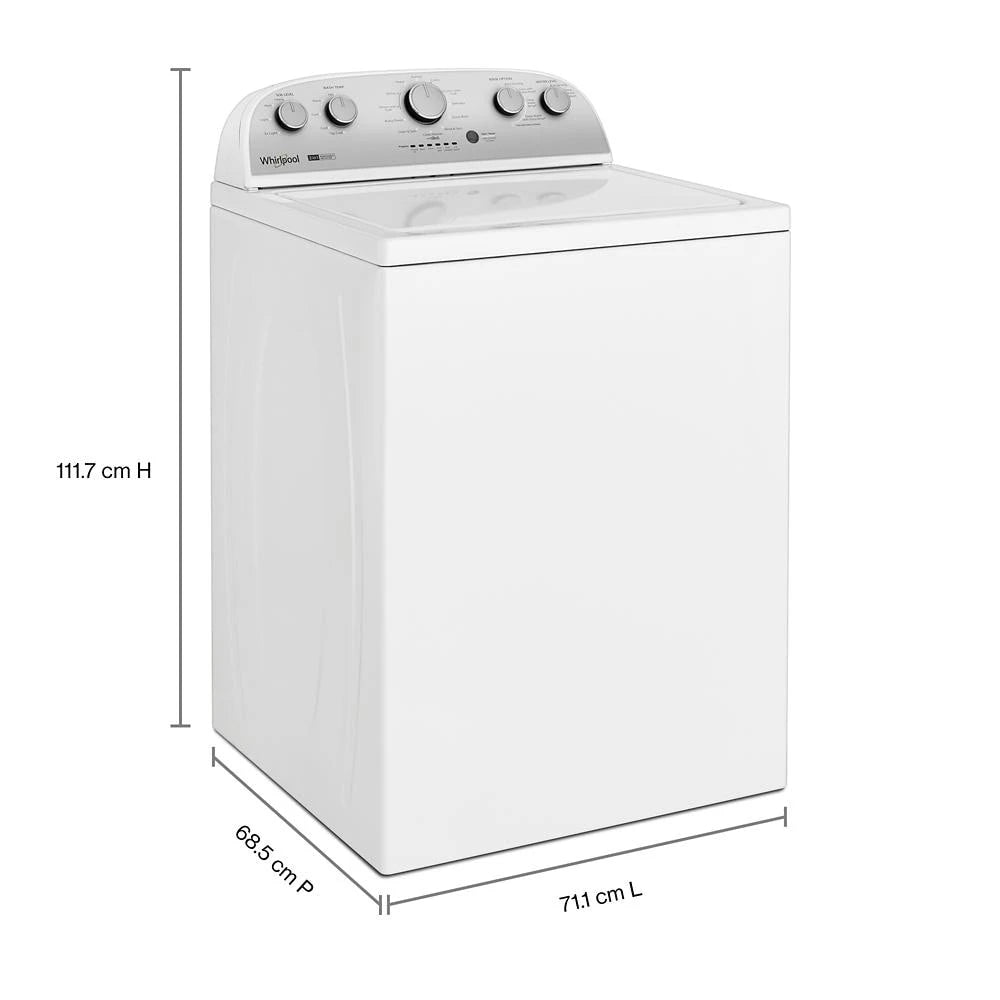 WHIRLPOOL  3.8?3.9 Cu. Ft. Top Load Washer with Removable Agitator - White (WTW4957PW)