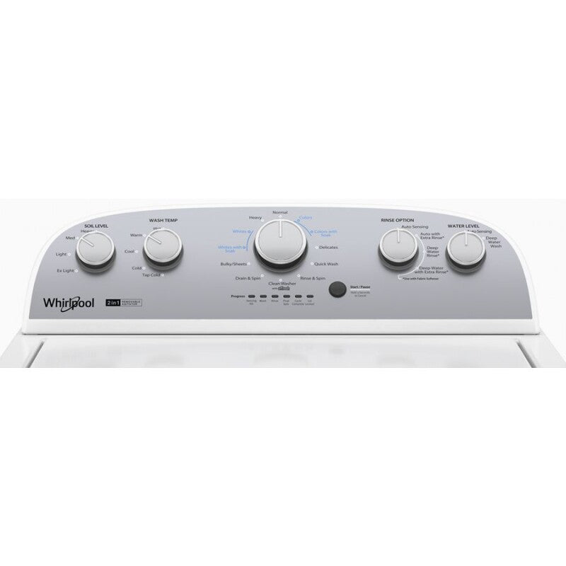 Whirlpool 3.8?3.9 Cu. Ft. Whirlpool® Top Load Washer with Removable Agitator - White (WTW4957PW)