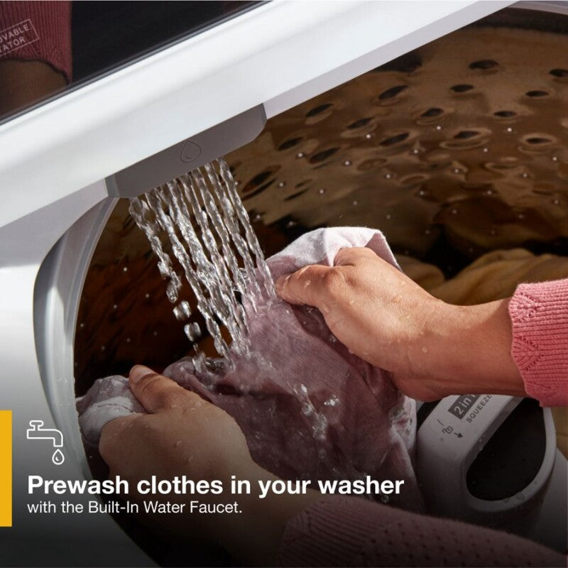 Whirlpool 4.7?4.8 Cu. Ft. Top Load Washer with 2 in 1 Removable Agitator - White (WTW5057LW)