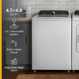 Whirlpool 4.7?4.8 Cu. Ft. Top Load Washer with 2 in 1 Removable Agitator - White (WTW5057LW)