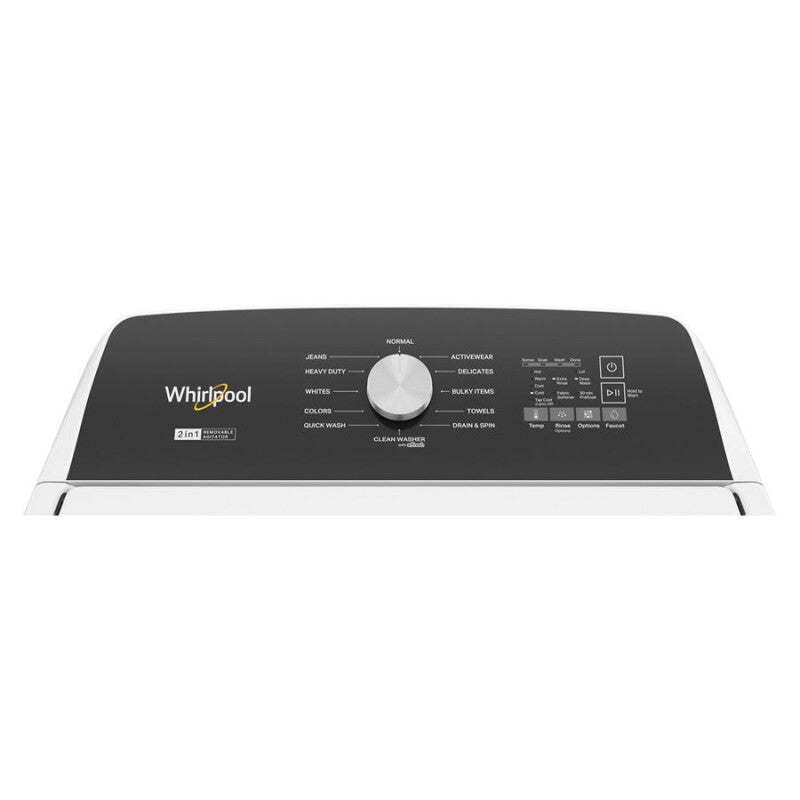 Whirlpool 4.7?4.8 Cu. Ft. Top Load Washer with 2 in 1 Removable Agitator - White (WTW5057LW)