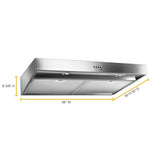 WHIRLPOOL  36" Range Hood with Full-Width Grease Filters - Stainless Steel (WVU37UC6FS)