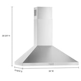 WHIRLPOOL  30" Chimney Wall Mount Range Hood - Stainless Steel (WVW53UC0LS)