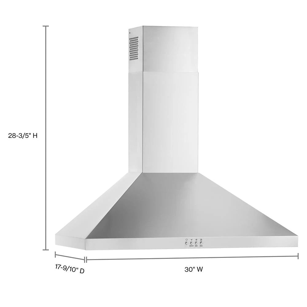 Whirlpool  30" Chimney Wall Mount Range Hood - Stainless Steel (WVW53UC0LS)