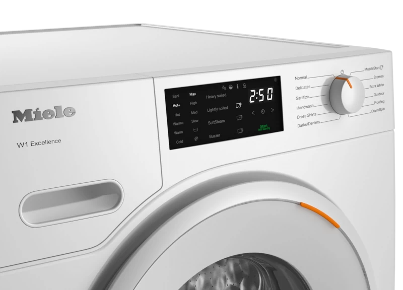 Miele W1 front?loading washing machine: With CapDosing and Miele@home for smart laundry care. - Lotus White (WXD160WCS)