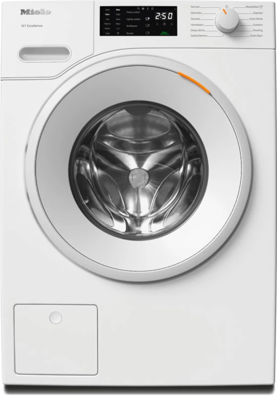 Miele W1 front?loading washing machine: With CapDosing and Miele@home for smart laundry care. - Lotus White (WXD160WCS)