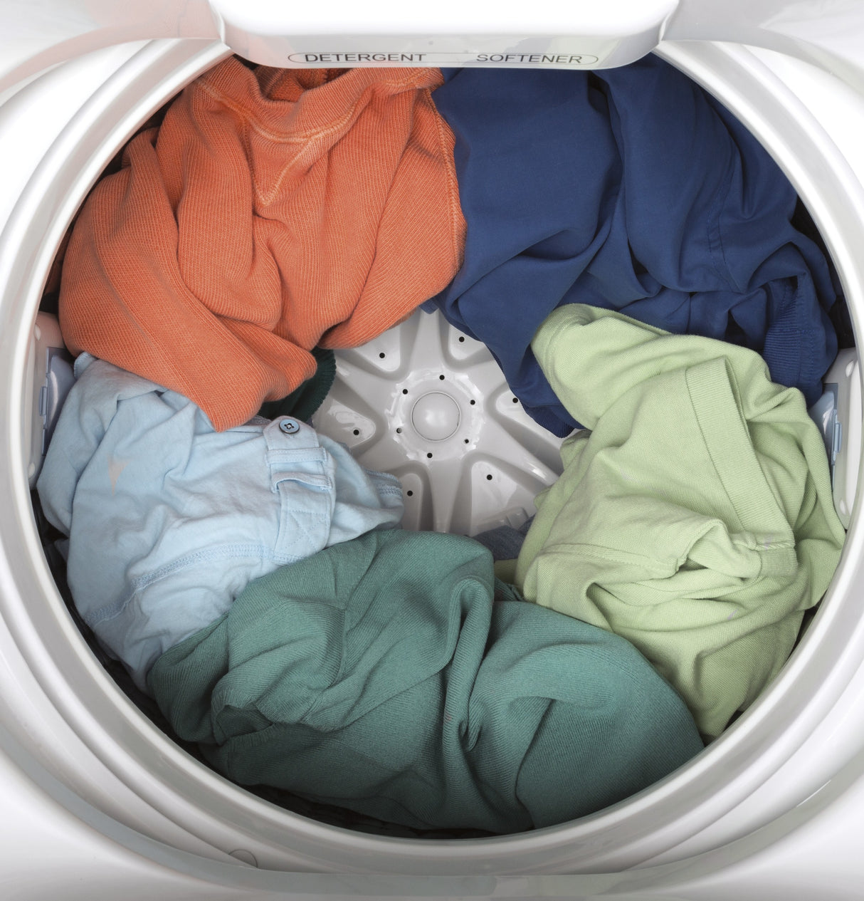 GE APPLIANCES GE(R) Space-Saving 2.8 cu. ft. Capacity Stationary Washer with Stainless Steel Basket -  (GNW128SSMWW)