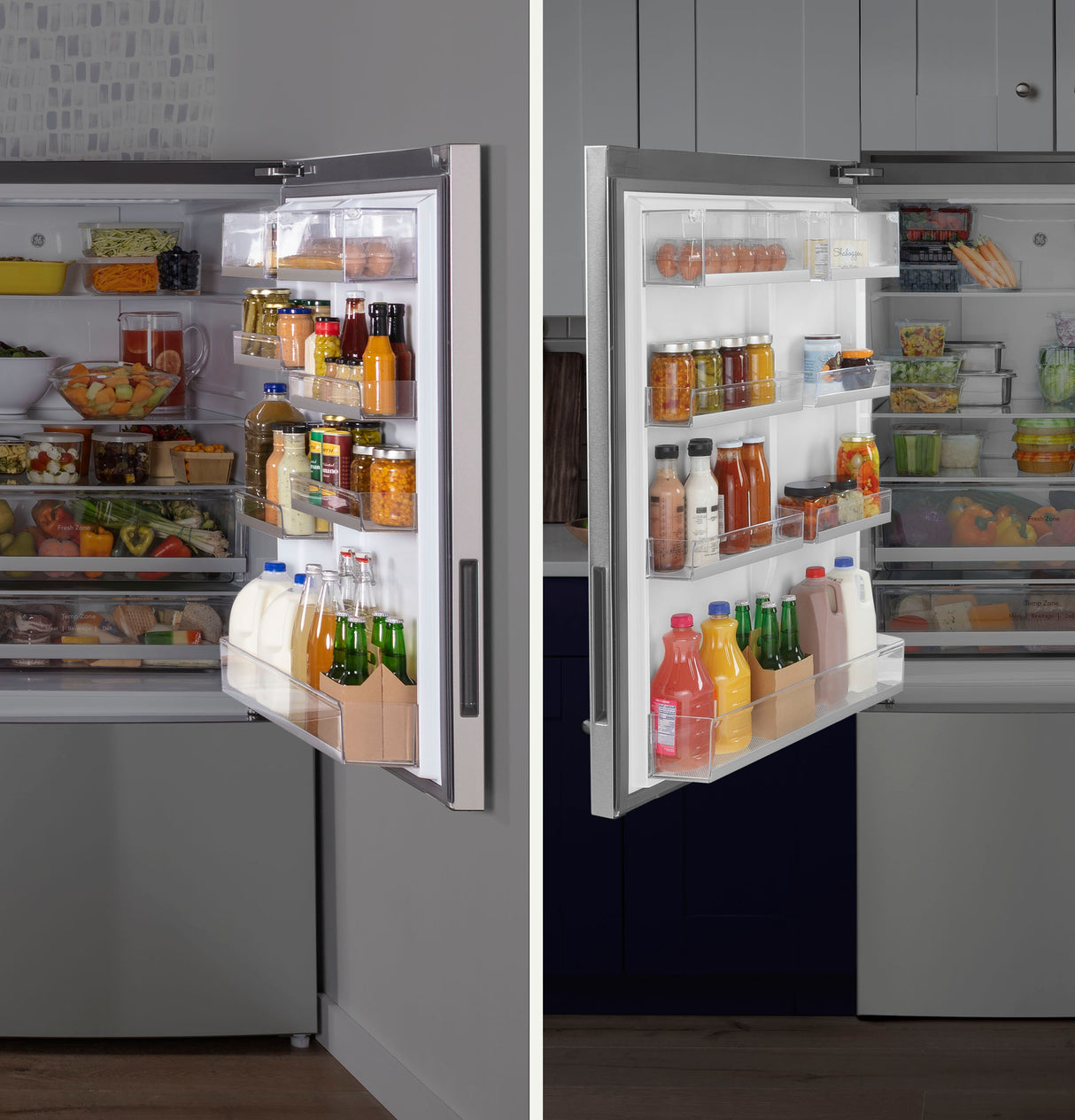 GE APPLIANCES GE(R) ENERGY STAR(R) 17.7 Cu. Ft. Counter-Depth Bottom-Freezer Refrigerator -  (GBE17HYRFS)