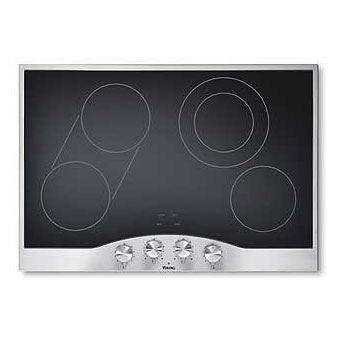 VIKING Stainless Steel/Black Glass 30" Electric Radiant Cooktop - DECU (30" wide, four elements) -  (DECU1054BSB)