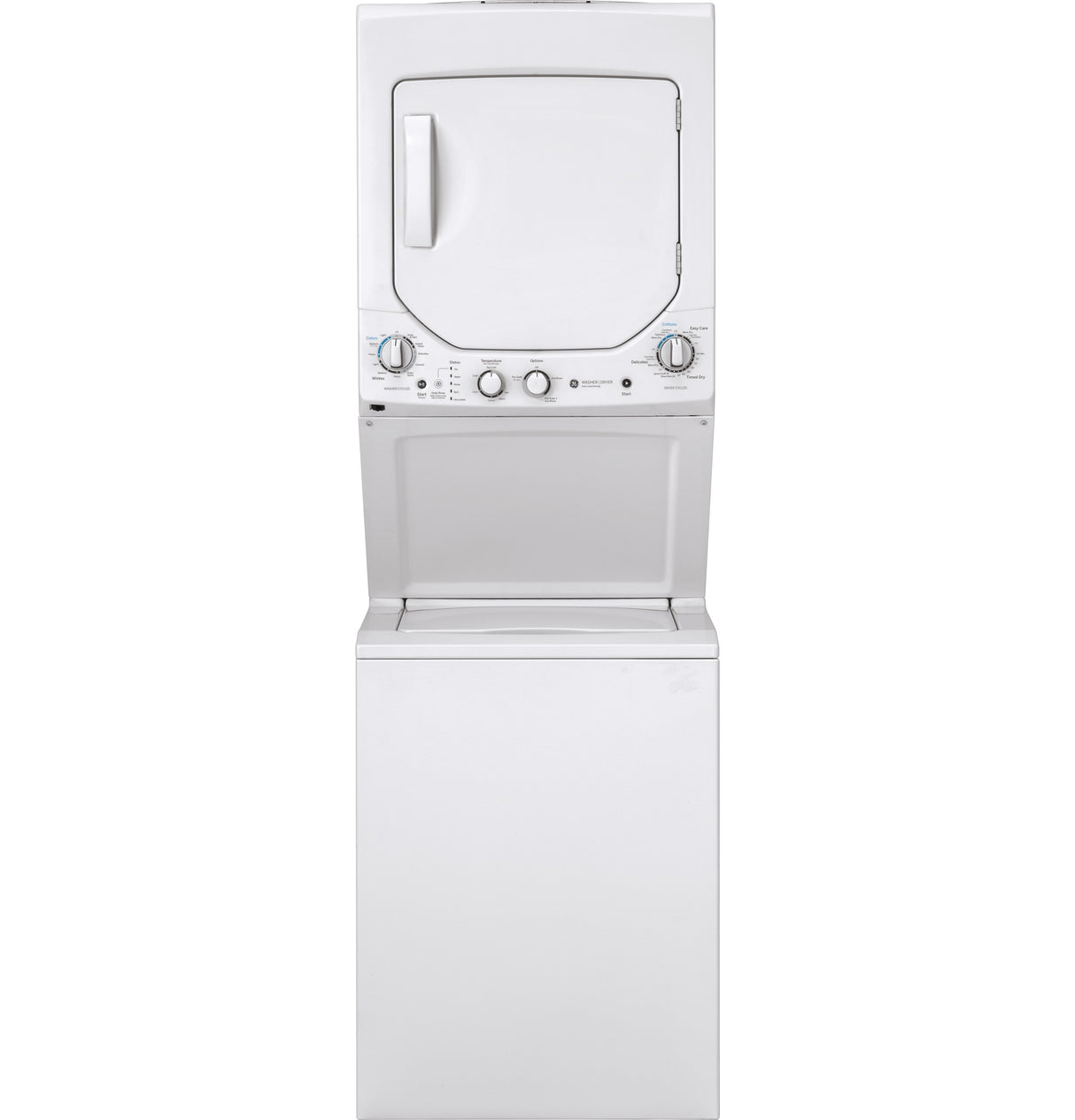GE APPLIANCES GE Unitized Spacemaker(R) 2.3 cu. ft. Capacity Washer with Stainless Steel Basket and 4.4 cu. ft. Capacity Electric Dryer -  (GUD24ESSMWW)