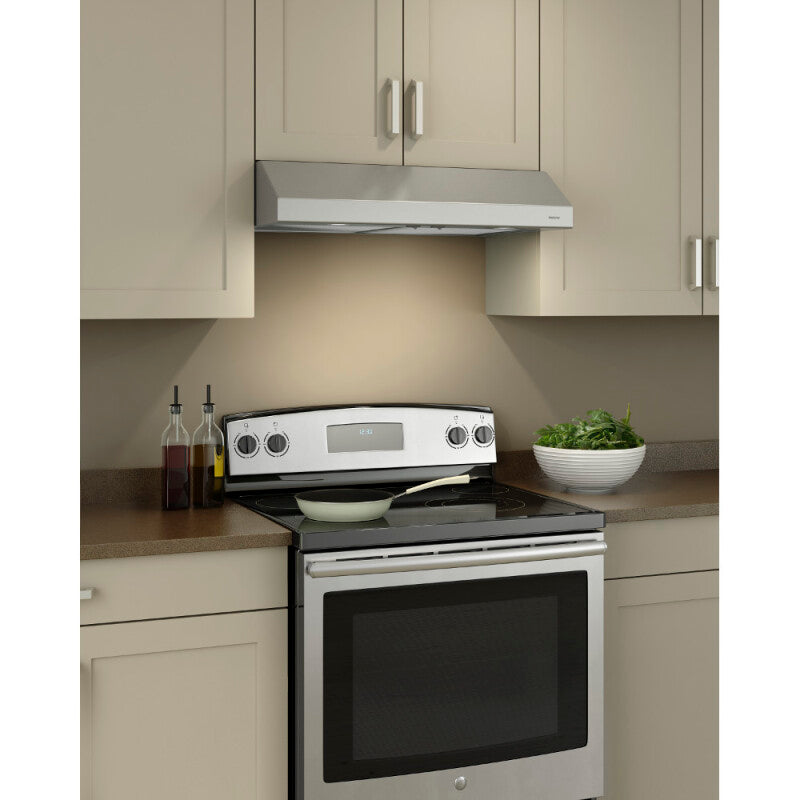 BROAN Glacier 24-Inch 300 Max Blower CFM 5 Sones Stainless Steel Range Hood -  (BCSD124SS)