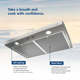 BROAN Glacier 30-Inch 300 Max Blower CFM 5 Sones Stainless Steel Range Hood -  (BCSD130SS)