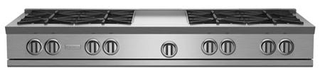 BlueStar 60" Nova (RNB) Range Top - (8) Burners with 12" Griddle - Stainless Steel (RGTNB608GV2PLT)