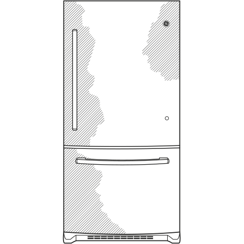GE APPLIANCES GE(R) ENERGY STAR(R) 21.0 Cu. Ft. Bottom-Freezer Refrigerator -  (GDE21EYKFS)