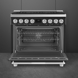 SMEG  Range with Gas Hob 36" Aesthetic - Anthracite (SPR36UGGAN)