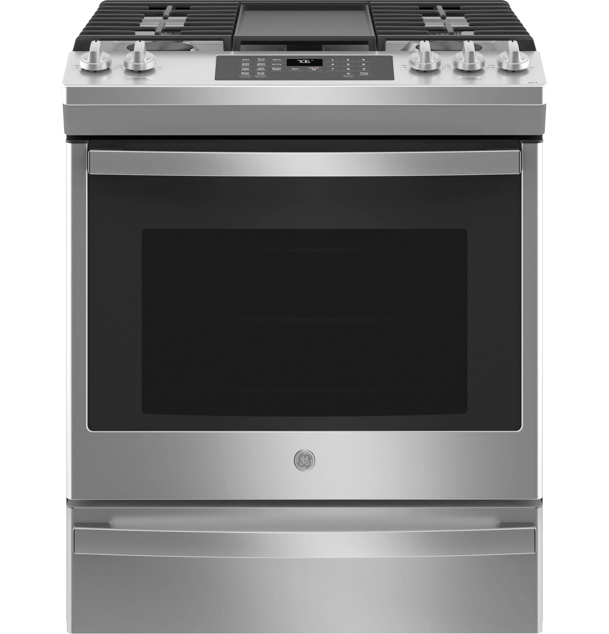GE GE® 30" Slide-In Front-Control Convection Gas Range with No Preheat Air Fry -  (JGS760SPSS)