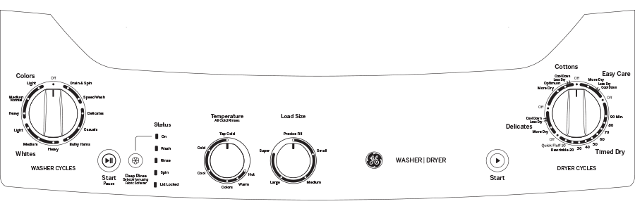 GE APPLIANCES GE Unitized Spacemaker(R) 3.8 cu. ft. Capacity Washer with Stainless Steel Basket and 5.9 cu. ft. Capacity Gas Dryer -  (GUD27GSPMDG)