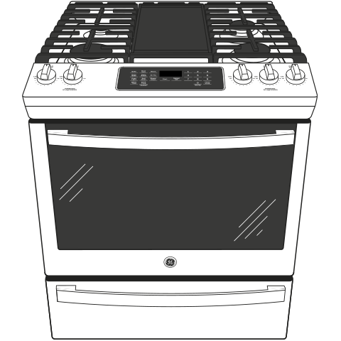 GE GE® 30" Slide-In Front-Control Convection Gas Range with No Preheat Air Fry -  (JGS760SPSS)