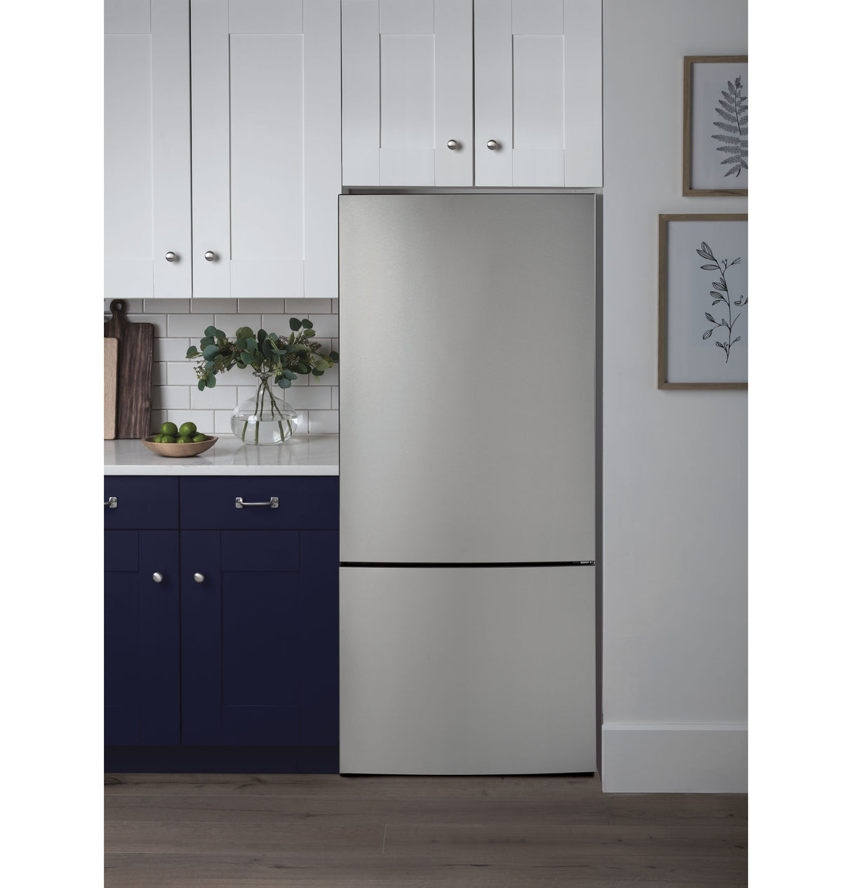 GE APPLIANCES GE(R) ENERGY STAR(R) 17.7 Cu. Ft. Counter-Depth Bottom-Freezer Refrigerator -  (GBE17HYRFS)