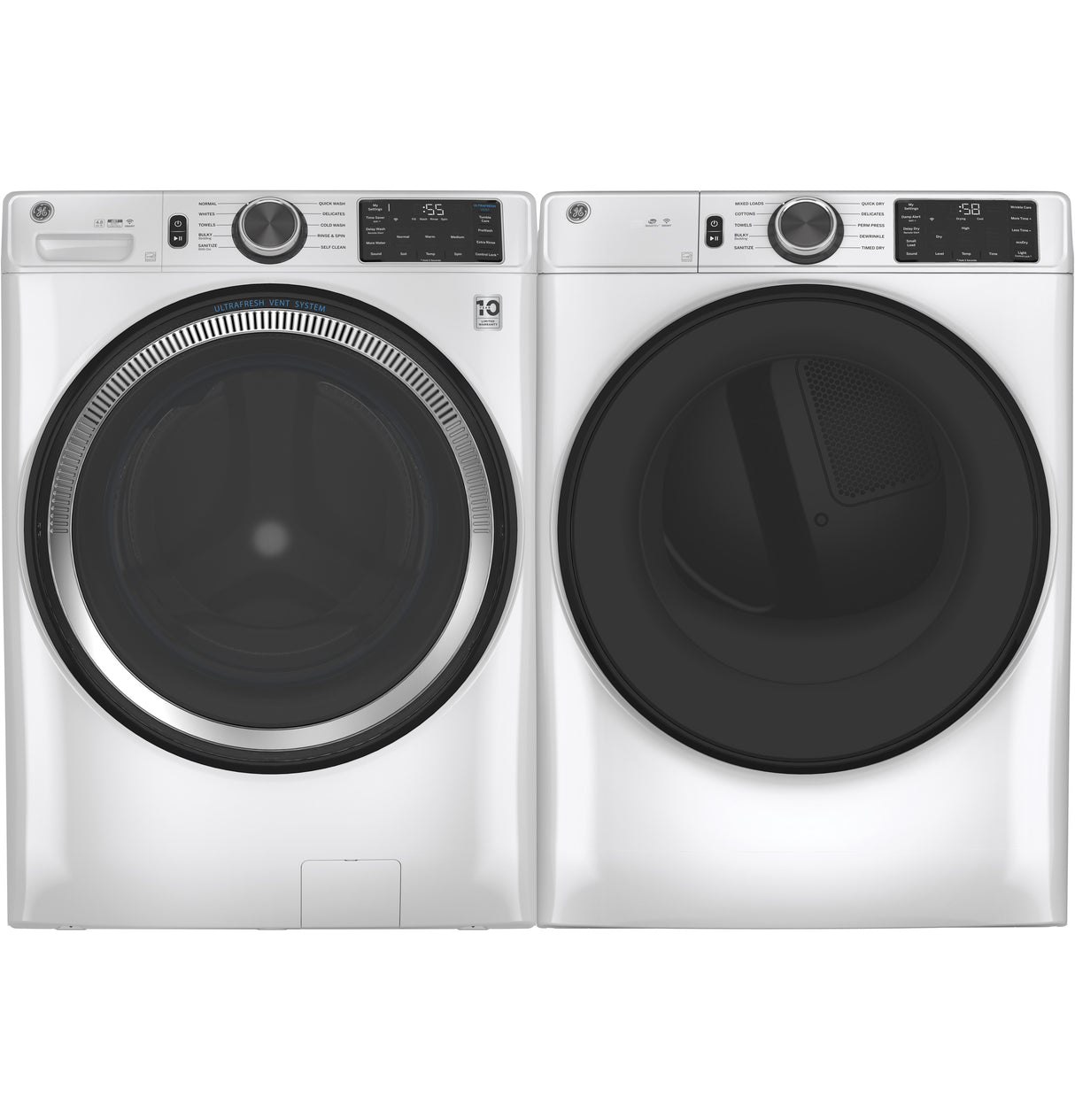 GE APPLIANCES GE(R) ENERGY STAR 4.8 cu. ft. Capacity Smart Front Load (R) Washer with UltraFresh Vent System with OdorBlock(TM) and Sanitize w/Oxi -  (GFW550SSNWW)
