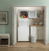 GE APPLIANCES GE Unitized Spacemaker(R) 3.8 cu. ft. Capacity Washer with Stainless Steel Basket and 5.9 cu. ft. Capacity Gas Dryer -  (GUD27GSSMWW)