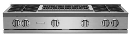 BLUESTAR  48" Nova (RNB) Range Top - (4) Burners with 24" Charbroiler - Stainless Steel (RGTNB484CBV2LPLT)
