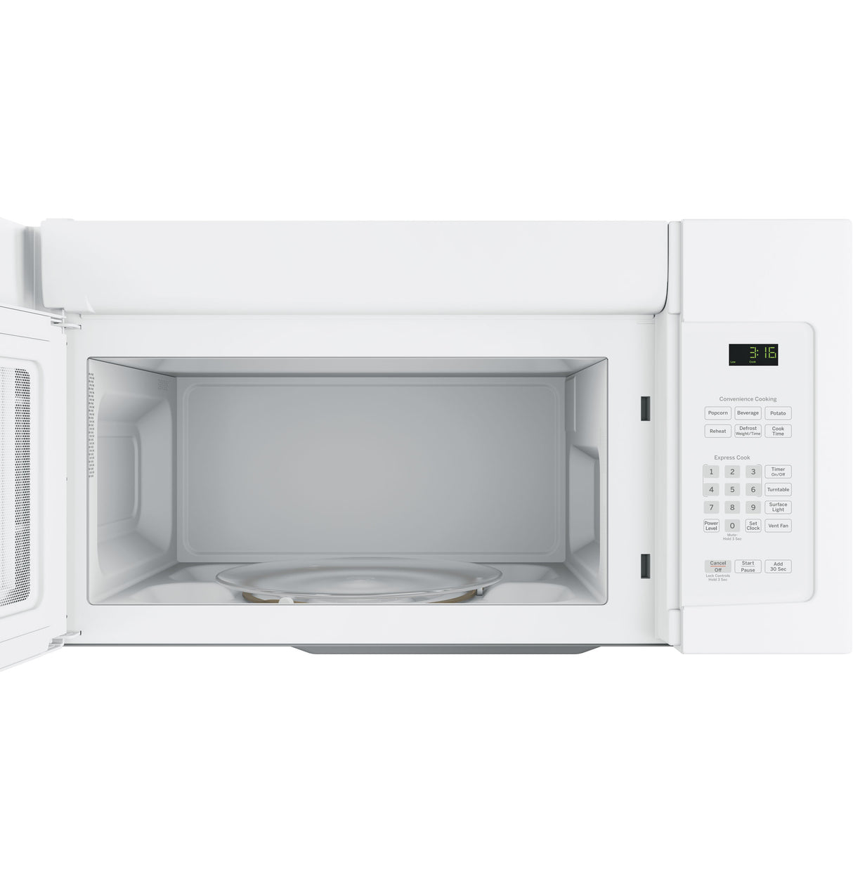 GE APPLIANCES GE(R) 1.6 Cu. Ft. Over-the-Range Microwave Oven -  (JVM3162DJWW)