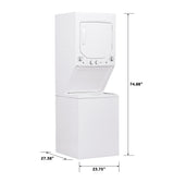 GE APPLIANCES GE Unitized Spacemaker(R) 2.3 cu. ft. Capacity Washer with Stainless Steel Basket and 4.4 cu. ft. Capacity Electric Dryer -  (GUD24ESSMWW)