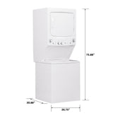 GE APPLIANCES GE Unitized Spacemaker(R) 3.8 cu. ft. Capacity Washer with Stainless Steel Basket and 5.9 cu. ft. Capacity Electric Dryer -  (GUD27ESSMWW)