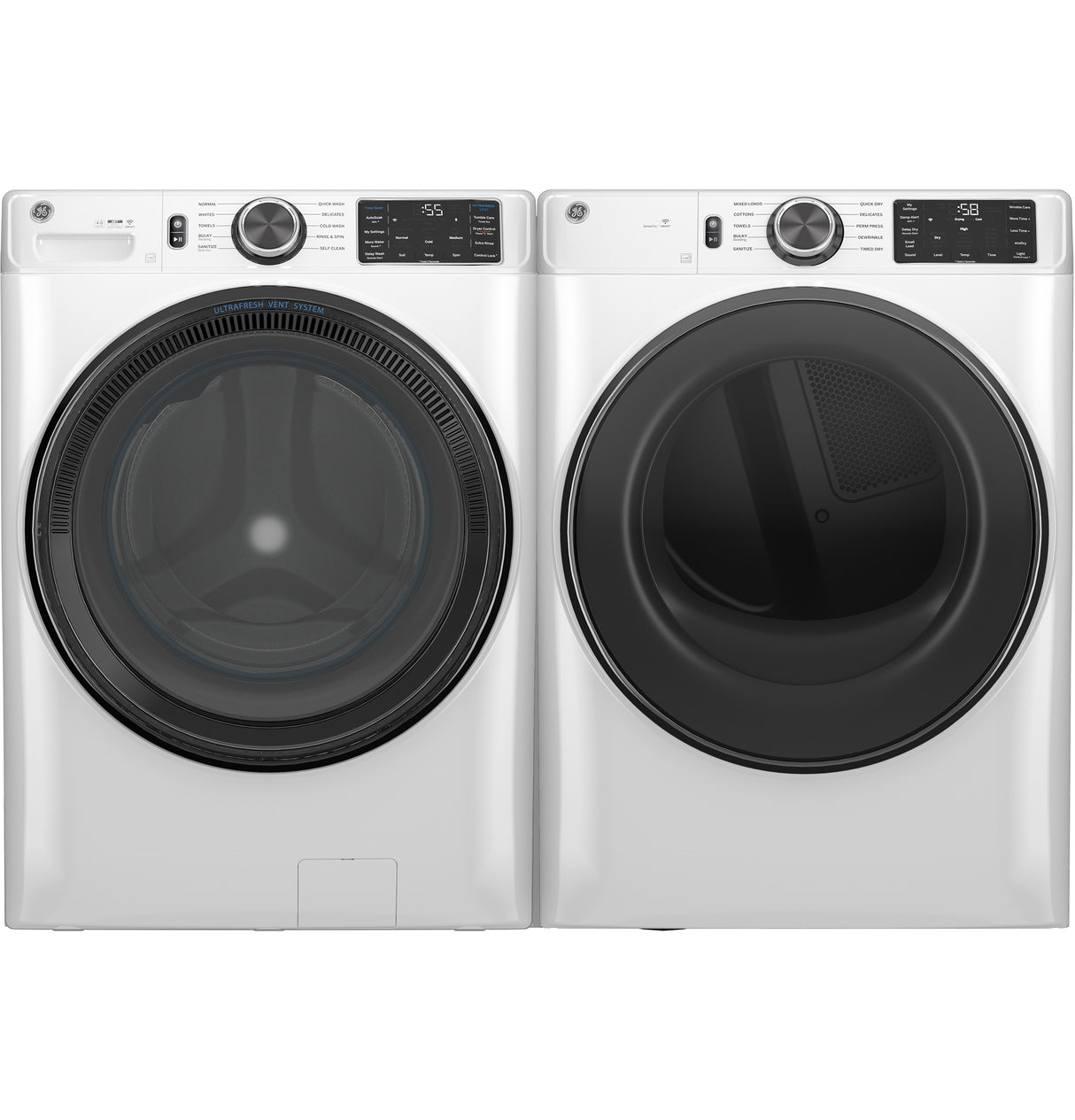 GE APPLIANCES GE(R) ENERGY STAR(R) 7.8 cu. ft. Capacity Smart Front Load Electric Dryer with Sanitize Cycle -  (GFD55ESSNWW)
